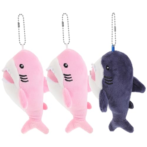 VICASKY 3St sensorisches Igel Plüsch versiegeln Plüschtiere Brieftasche Kette Shark plushies Shark zubehör Mini-Rucksackanhänger Geldbeutel-Anhänger Kleiner Hai Linter von VICASKY