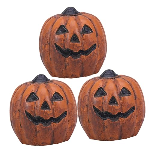 VICASKY 3Stücke Mini Kürbis Dekoration Japanische Mikrolandschaft Deko für Halloween Ornamente für DIY Puppenhaus und Herbstfestlichkeiten von VICASKY