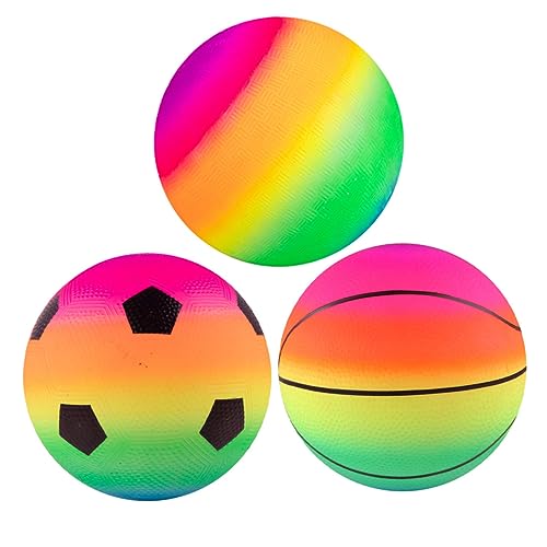 VICASKY 3Stücke Regenbogen Hüpfbälle Aufblasbare Schaumstoffbälle für Spielplatzspielzeug Hand Auge Koordination und Motorischen Fähigkeiten für Jungen VICASKY 3Stücke Regenbogen Hüpfbälle Aufblasbare Schaumstoffbälle für Spielplatzspielzeug Hand Auge Koordination und Motorischen Fähigkeiten für Jungen von VICASKY