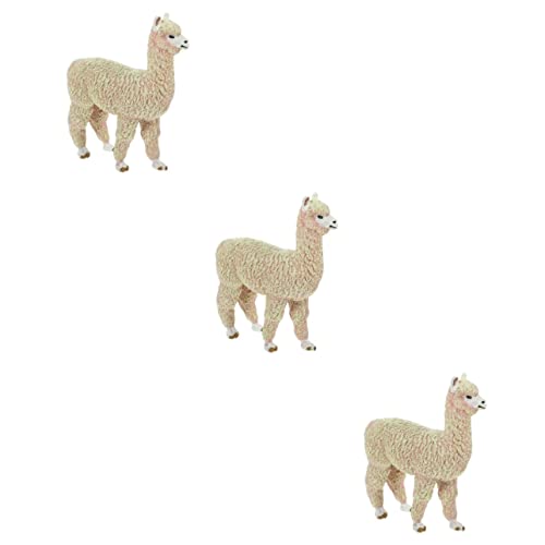 VICASKY 3st Alpaka-modellspielzeug Simulations-alpaka-Modell Lama Stofftier Bauernhof Lama Figur Kleine Alpaka Figur Realistische Tierfigur Alpaka Stofftier Ornamente Plastik Fest Kind von VICASKY