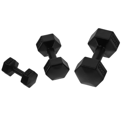 VICASKY Miniatur-Fitness-langhantel 3 Hanteln und Trainingsspielzeug für Mädchen Miniatur-Ornament für Puppenhaus Sicher für alle Altersgruppen von VICASKY