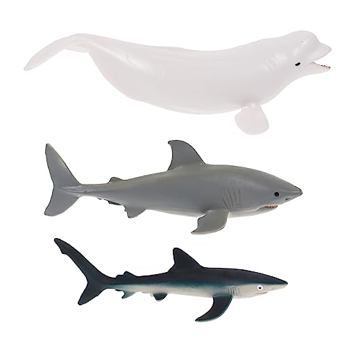 VICASKY 3 Stück Mini-spielfiguren Lebensechte Haie Kunststoff-haie Für Kleinkinder -tierfiguren Zum Spielen Für Kinder von VICASKY