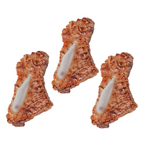 VICASKY 3st Simulierte Denim-Rippen Food-Modell Gefälschte Fleischstütze Gefälschtes Essen Requisite Für Gefälschtes Fleisch in Der Küche Falsches Fleisch Küchendekoration PVC Brown VICASKY 3st Simulierte Denim-Rippen Food-Modell Gefälschte Fleischstütze Gefälschtes Essen Requisite Für Gefälschtes Fleisch in Der Küche Falsches Fleisch Küchendekoration PVC Brown von VICASKY