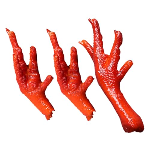 VICASKY 3st Simuliertes Hühnerfußmodell Falsches Huhn Hähnchen-Party-Dekorationen Huhn Gebraten Falsches Fleisch Nistkästen Für Hühner Nistkästen Huhn Flickin Chicken-Spiel PVC Light Brown von VICASKY