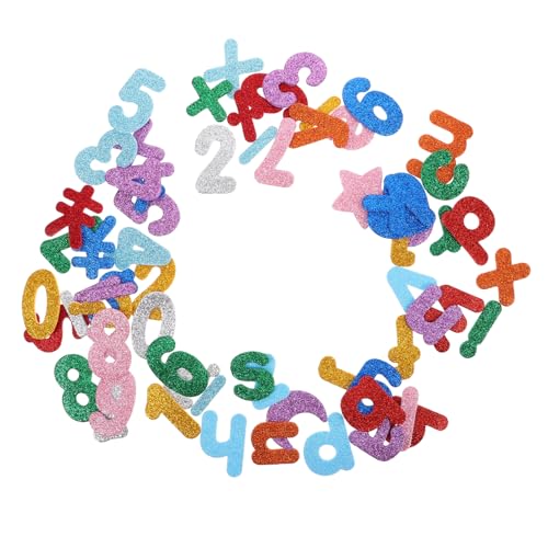 VICASKY 4 Beutel Selbstklebende Glitzer-Alphabet-Aufkleber, Glitzernde Eva-Aufkleber Für Kinder, Glänzende Buchstaben- Und Zahlenaufkleber Für Heimwerker, Bastelarbeiten, Scrapbooking, von VICASKY