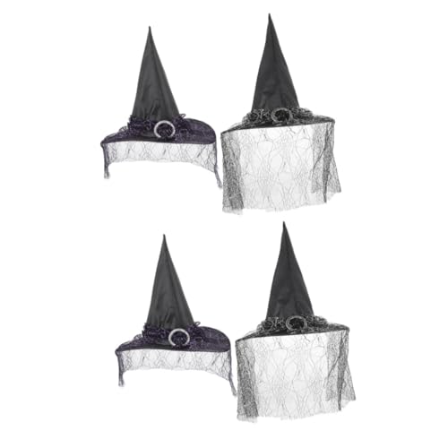 VICASKY 4 Halloween Hexenhut für Damen und Waschbare Wiederverwendbare Cosplay Kopfbedeckung Schwarz und Violett Klassischer Hexen und Zaubererhut für Maskerade und Partydekoration VICASKY 4 Halloween Hexenhut für Damen und Waschbare Wiederverwendbare Cosplay Kopfbedeckung Schwarz und Violett Klassischer Hexen und Zaubererhut für Maskerade und Partydekoration von VICASKY