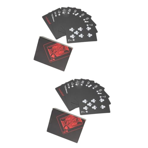 VICASKY 4 Kisten Tischspiel für den Haushalt Pokerkarten aus Plastik Tischkarten Popular plastikkarten Toy Campingzubehör Geschenke Geschenk für Spiel Pokerspielzeug Rechteck Kartenspielen von VICASKY