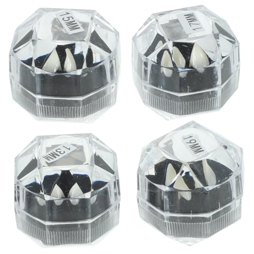 VICASKY 4 Paare Zähne Kappen Fake Teeth False Cosplay Zubehör Halloween Kostümzubehör Cosplay-Zahn Vogelscheuchenzähne Halloween-Aufkleber realistische Reißzähne Halloween-Zähne von VICASKY