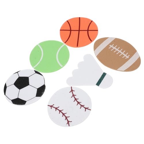 VICASKY Sport-Schaumstoff-Aufkleber 4er-Set Basketball Baseball Fußball Football Tennis Badminton Aufkleber Für Scrapbooking von VICASKY