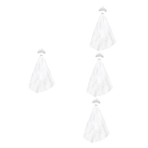VICASKY 4 Sätze Braut Teiliges Haarschmuck mit Silberner Legierungs Tiara und Weißem Zweilagigem Schleier Leichtes und Langlebiges Kopfschmuck für Frauen Geeignet für Hochzeit und VICASKY 4 Sätze Braut Teiliges Haarschmuck mit Silberner Legierungs Tiara und Weißem Zweilagigem Schleier Leichtes und Langlebiges Kopfschmuck für Frauen Geeignet für Hochzeit und von VICASKY