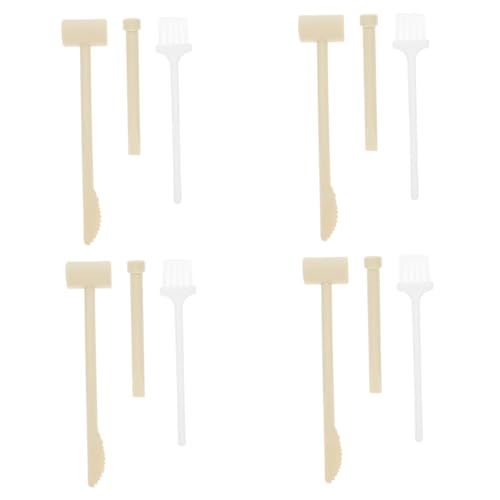 VICASKY 4 Sätze Graben Werkzeuge Grabwerkzeugspielzeug für Kinderspielzeugmeißel Graben Gartengeräte für Spielzeugwerkzeuge Meißelhammer Graben Plastik Beige von VICASKY