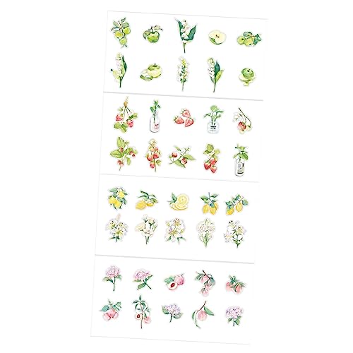 VICASKY Scrapbooking-Aufkleber Blumen-Aufkleber-Set Handkonto-Aufkleber 4 Sets Mit Dekorativen Aufklebern Zum Basteln von VICASKY