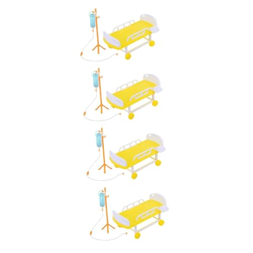 VICASKY 4 Sätze Krankenhausbett mit Rädern und Stabilen Schutzgeländern Realistisches Kindgerechtes Rollenspielzubehör für Arztspiele und Miniaturhausdekoration Geeignet VICASKY 4 Sätze Krankenhausbett mit Rädern und Stabilen Schutzgeländern Realistisches Kindgerechtes Rollenspielzubehör für Arztspiele und Miniaturhausdekoration Geeignet von VICASKY