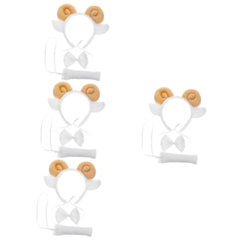 VICASKY 4 Sätze Kuscheliges Schaf Haarreif mit Weichen Plüschhörnern Ohren und Modisches Accessoire für Damen Bequemes Vielseitiges Stirnband für Halloween Cosplay und Party VICASKY 4 Sätze Kuscheliges Schaf Haarreif mit Weichen Plüschhörnern Ohren und Modisches Accessoire für Damen Bequemes Vielseitiges Stirnband für Halloween Cosplay und Party von VICASKY