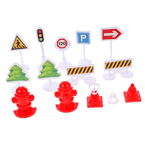 VICASKY Verkehrszeichen-spielzeugset Für Kinder | 4 Sets Mit Miniatur-verkehrsabsperrschildern | Interaktives Lernspielzeug Für Kinder von VICASKY