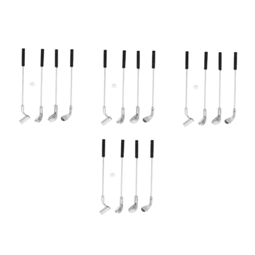 VICASKY 4 Sätze Miniatur Golfclubs mit Ball Modell Realistische Puppenhaus Zubehör Detailgetreue Mini Golf Spielzeuge für Miniatur Häuser für Golfspieler von VICASKY
