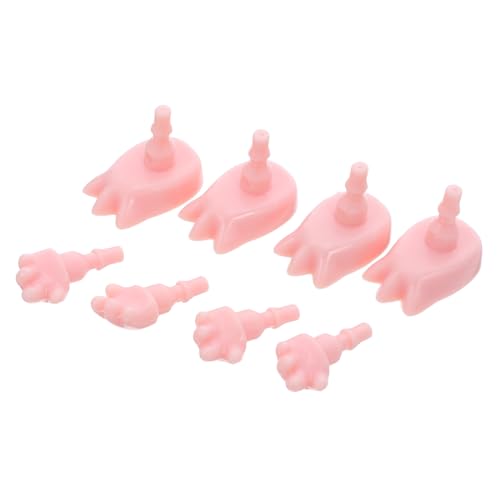 VICASKY 4 Sätze Miniatur Puppen Hände Füße Ersatzteile Kunststoff Gelenke für Puppenbau DIY Zubehör Kompatibel mit Sammlerstücken und Dekoration von VICASKY