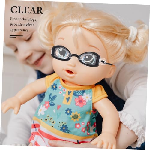 VICASKY 4 Sätze Miniatur Puppen Schwimmbrillen mit Etui Realistische Schwimmzubehör für Puppenhäuser für Verschiedene Puppengrößen Vielseitig für Sommer und Winterspiel von VICASKY