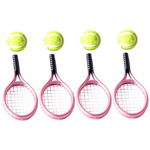 VICASKY 4 Sätze Miniatur Tennisracket Modelle aus Kunststoff mit Mini Tennisbällen Realistische Puppenhaus Zubehör Langlebig und Kreativ für Spiel und Dekoszenen VICASKY 4 Sätze Miniatur Tennisracket Modelle aus Kunststoff mit Mini Tennisbällen Realistische Puppenhaus Zubehör Langlebig und Kreativ für Spiel und Dekoszenen von VICASKY
