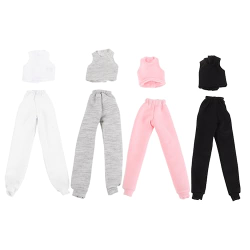 VICASKY 4 Sätze Puppenkleidung Sommer Outfit mit Weste und Hose für Puppen Einfache Anziehkleidung für Kreatives Rollenspiel und Freizeitkleidung von VICASKY