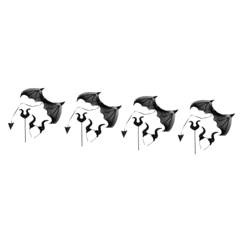 VICASKY 4 Sätze Teufelsflügel Teufelshörner Teufelsschwanz Halloween-Dekoration Teufel Kostüme Kostüm Dämonenflügel Stirnband Kostüm Für Die Party Make-up-zubehör Stoff Cosplay Lieferungen von VICASKY