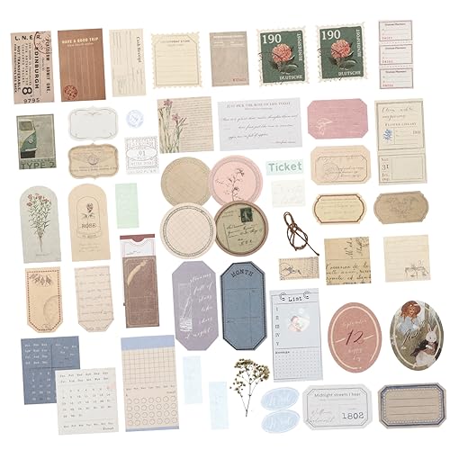 VICASKY 4 Sets Dekoratives Collage Papier Scrapbook Zubehör Vintage Aufkleber Kreative DIY Materialien Dekoratives Aufkleberpapier Sammlungszubehör Retro Bastelarbeiten von VICASKY