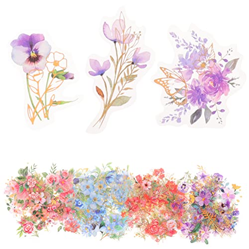 VICASKY 4 Sets Haustier Aufkleber Pack Laptop Aufkleber Nagelaufkleber Blumenaufkleber DIY Blumen Scrapbooking Aufkleber DIY Aufkleber DIY Tagebuchaufkleber Handkonto Aufkleber von VICASKY