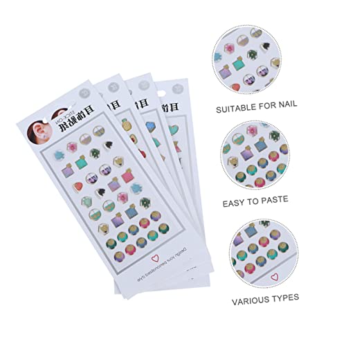 VICASKY 4 Sets Ohrschmuck Für Damen Damenohrringe Diamant Ohrstecker Für Frauen Ohrringe Für Frauen Ohrstecker Aufkleber Für Mädchen Ohrstecker Aufkleber Cartoon Ohrring Aufkleber Nagel von VICASKY