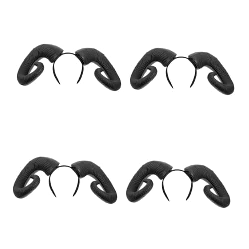VICASKY 4 Stck. Halloween Stirnband mit Kreativen Teufelshörnern aus Leichtem Hautfreundlichem Material für Erwachsene für Geisterfest Party und Foto Dekoration in Schwarz von VICASKY