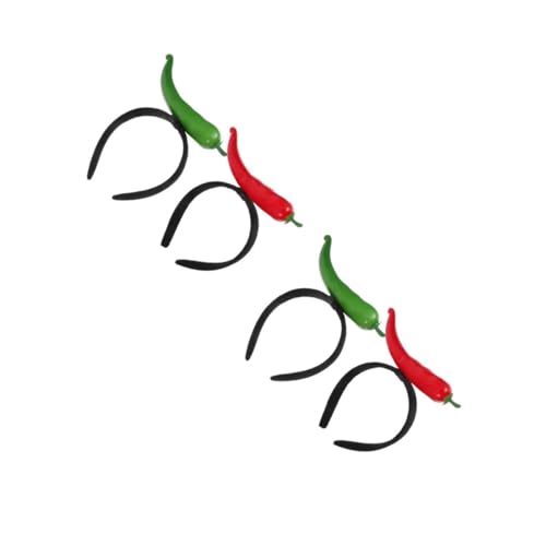 VICASKY 4 Stirnband Teilig Gemüse Design Pfeffer Haarschmuck Lustiger Haarreif für Karneval Kinderparty Halloween Kostüm Zubehör Geschenkidee von VICASKY