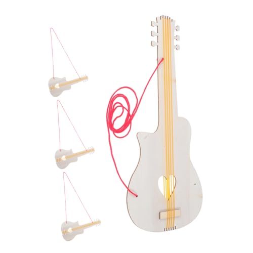 VICASKY Kindergitarre Für Die Musikausbildung 4-teiliges Mini-Gitarren-mal-bastelspielzeug Aus Holz Für Kinder Im Vorschulalter von VICASKY