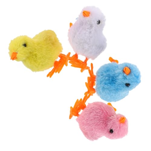 VICASKY 4 Stück Aufziehbare Küken Plüsch Hüpfen Küken für Interaktives Ostern Figuren Gelb Weiß Blau VICASKY 4 Stück Aufziehbare Küken Plüsch Hüpfen Küken für Interaktives Ostern Figuren Gelb Weiß Blau von VICASKY