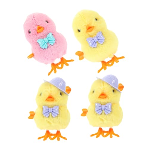 VICASKY 4 Stück Aufziehbares Küken Plüsch Küken mit Hut für Ostern Dekoration Lustige Spielzeuge für Junge und Osterkörbe VICASKY 4 Stück Aufziehbares Küken Plüsch Küken mit Hut für Ostern Dekoration Lustige Spielzeuge für Junge und Osterkörbe von VICASKY