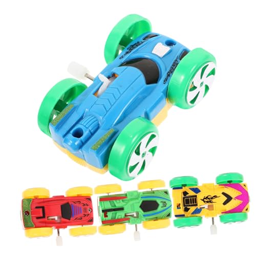 VICASKY 4 Stück Auto Wickeln Kinderspielzeug interaktives Spielzeug Fahrzeuge aufwickeln Lauflernhilfe Spielzeuge Autos Spielzeug Cartoon-Spielzeug zum Aufziehen Aufziehauto doppelseitig von VICASKY