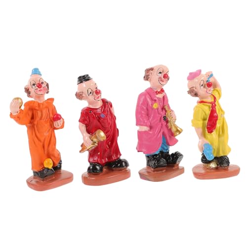 VICASKY 4er-Pack Clown-Figuren-Set Miniatur-Spielzeug für Jungen und Mädchen Clown-Miniatur-Modell Zufällige Stile Kunst und Handwerk für Jungen und Mädchen von VICASKY