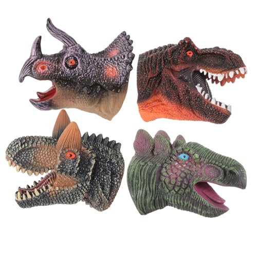 VICASKY 4 Stück Dinosaurier-Handpuppe Handpuppe als Rollenspiel Kinderspielzeug Rollenspiel Handpuppe Handpuppen für Handpuppe für Geschichte sprechende Handpuppe Tierpuppen Vinyl von VICASKY