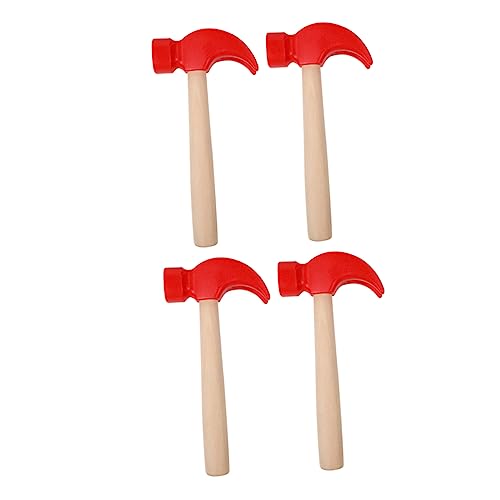 VICASKY 4 Stück Dummy Hammer Kinderwerkzeuge Für Kleinkinder Werkzeuge Für Mini Kinderspielzeug Holz Kinderspielzeug Imitiertes Werkzeug Kinderhammer Holzhammer Rot Kunststoff von VICASKY