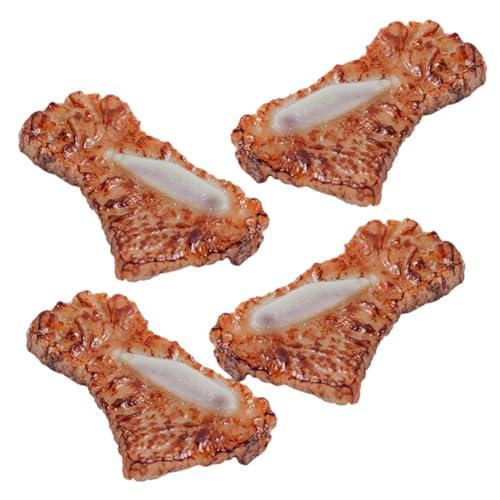 VICASKY 4 Stück Fake Fleisch Modell Realistische Rindfleisch Simulation für Deko und Fotografie für Restaurants Museen und Grill Events von VICASKY