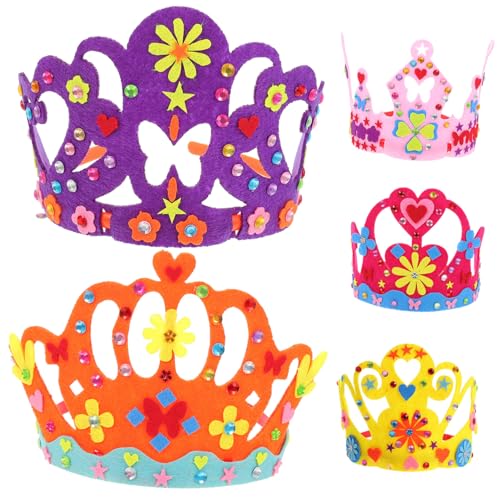 VICASKY 4 Stück Geburtstagskrone aus Filz Bunte DIY Partyhüte für Mädchen Leichte und Bequeme Kopfbedeckung als Fotoshooting Requisite und Partyzubehör VICASKY 4 Stück Geburtstagskrone aus Filz Bunte DIY Partyhüte für Mädchen Leichte und Bequeme Kopfbedeckung als Fotoshooting Requisite und Partyzubehör von VICASKY