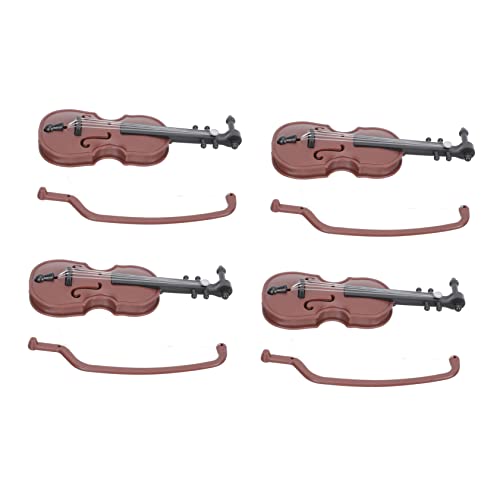 VICASKY 4 Stück Geigenmodell Mini-Violine-Dekor Geigenspielzeug Kinderspielzeug Spielzeug für Kinder Ornament Musikinstrumente Modell der Puppenstubengeige puppenhaus Geige Modell dekor von VICASKY