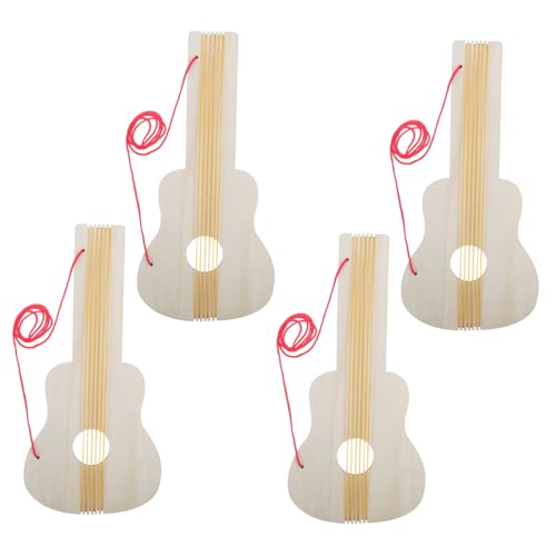 VICASKY Musikinstrument-partygeschenke 4-teiliges Gitarren-bastelset Für Kinder Holzgitarrenfarbe Gitarren-bastelaktivitäten Für Kinder Im Kindergarten von VICASKY