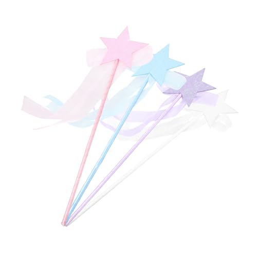 VICASKY 4 Stück Glitter Stern Zauberstäbe Tragbare Leuchtende Feenstäbe in Blau und Weiß Dekorative Party Accessoires für Cosplay Geburtstagsfeiern und Festliche Anlässe von VICASKY