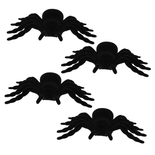 VICASKY 4 Stück Große Spinne Halloween-Fensteraufkleber künstliche Spinnen Halloween Party Halloween Halloween-Ogreish-Spinnenspielzeug Halloween-Spinnenspielzeug Beflockung von VICASKY
