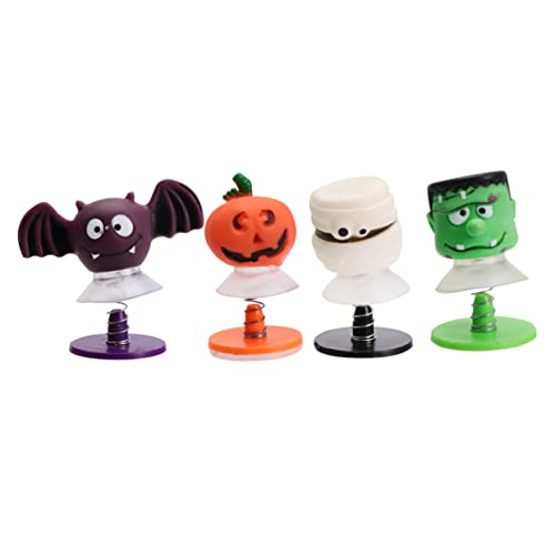 VICASKY 4 Stück Halloween Bounce Spielzeug Halloween-partyzubehör Halloween-frühlingsspielzeug Sprungpuppe Hüpfen Kniffliges Sprungspielzeug Lustige Sprungrequisiten Prallen Colorful von VICASKY