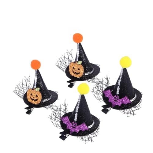 VICASKY 4 Stück Halloween Haarklammern Kleine Spitze Hexenhut Haarnadeln für Mädchen Haarspangen Zufälliger Stil Leicht und Langlebig VICASKY 4 Stück Halloween Haarklammern Kleine Spitze Hexenhut Haarnadeln für Mädchen Haarspangen Zufälliger Stil Leicht und Langlebig von VICASKY