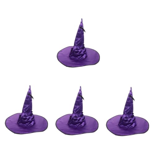 VICASKY 4 Stück Halloween Hexenhut Damen Bat Design Kreativer Bequemer Cosplay Hut für Party Karneval Fotorequisit und Verkleidung mit Leichter Hochwertiger Verarbeitung von VICASKY
