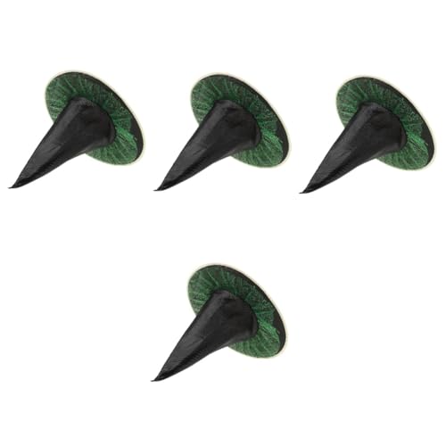 VICASKY 4 Stück Halloween Hexenhut aus Grünem Oxfordstoff Teiliges Leichter Eleganter mit Steifem Rand Wiederverwendbar für Halloween Party Kostüm und Foto Requisiten für von VICASKY