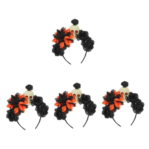 VICASKY 4 Stück Halloween Kopfschmuck Leichtes Vielseitiges Haarband Dekoratives Stirnband für Damen und Bequemes Party Accessoire und Foto Requisite für Halloween Kostüme von VICASKY