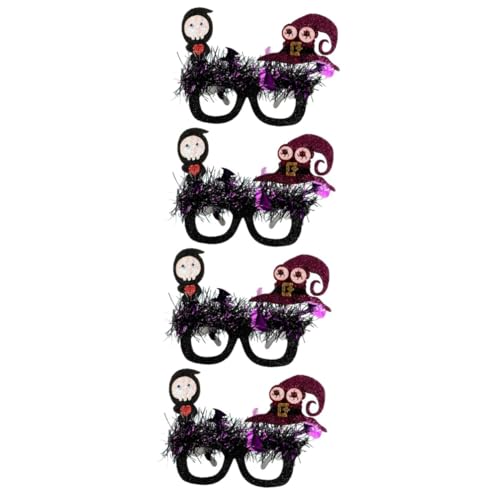 VICASKY 4 Stück Halloween Partybrille Erwachsene Lustige Kostümbrille aus Leichtem Filz und Kreative Halloween Deko Brille für Fasching und Partyspaß Einheitsgröße von VICASKY