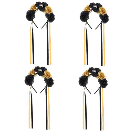 VICASKY 4 Stück Halloween Tag der Toten Skull Haarreif mit Goldenen Rosen Party Kopfschmuck für Kostüm Cosplay und Fasching Leicht und Dekorativ für Halloween und Maskenpartys VICASKY 4 Stück Halloween Tag der Toten Skull Haarreif mit Goldenen Rosen Party Kopfschmuck für Kostüm Cosplay und Fasching Leicht und Dekorativ für Halloween und Maskenpartys von VICASKY